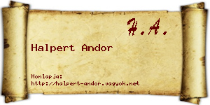 Halpert Andor névjegykártya